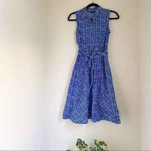 TOMMY HILFIGER Organic Cobalt Gingham Print Dress